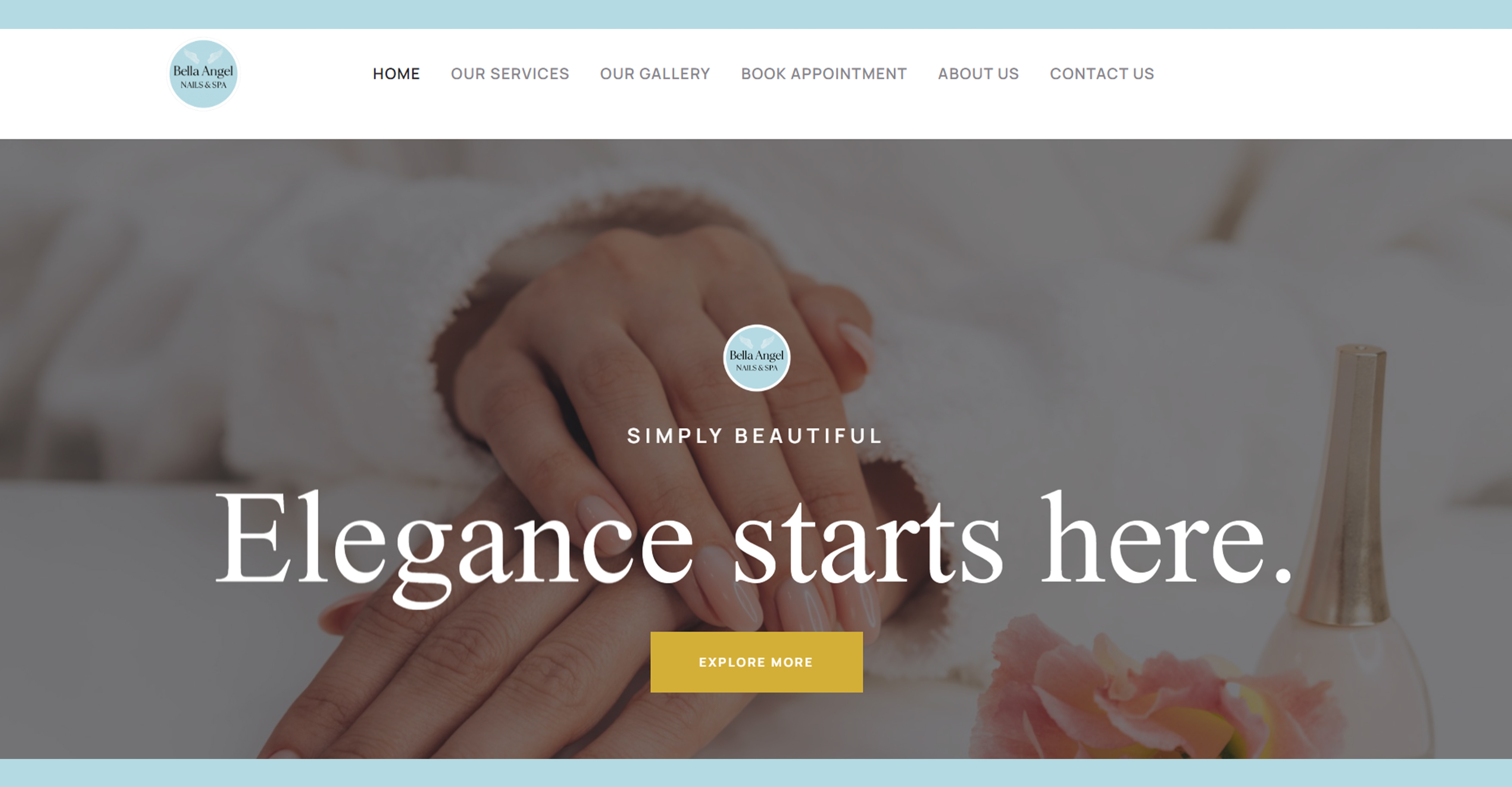 Bella Angel Nails & Spa website preview